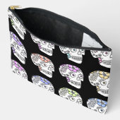 Pochette À Accessoires Crânes À Sucre Avec Fleurs (Ouvrir)
