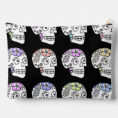 Pochette À Accessoires Crânes À Sucre Avec Fleurs (Verso)