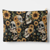 Pochette À Accessoires Crânes et tournesols d'été Éffrayants (Verso)