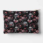 Pochette À Accessoires Crânes gothiques de cuisine avec Rose (Verso)