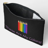 Pochette À Accessoires Crayons arc-en-ciel de fierté (Ouvrir)
