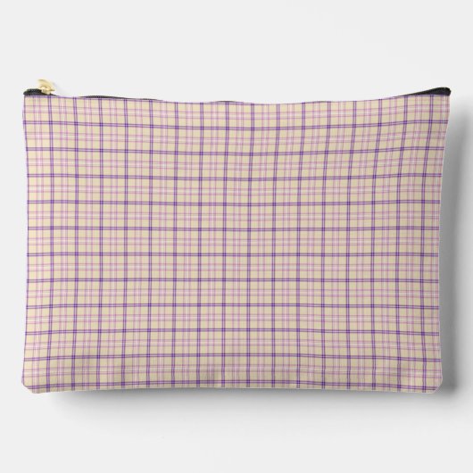 Pochette À Accessoires Cream Purple Plaid Classic Pattern Retro (Recto)