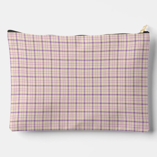 Pochette À Accessoires Cream Purple Plaid Classic Pattern Retro (Verso)