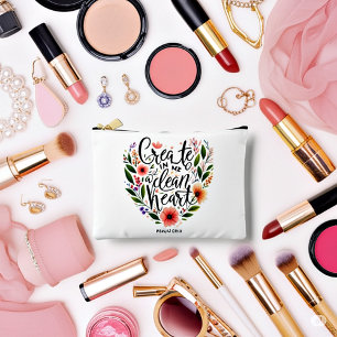 Pochette À Accessoires Crée en Moi un cœur pur floral