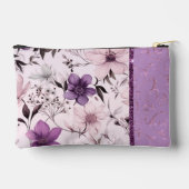 Pochette À Accessoires Crème rose brillant motif floral (Verso)