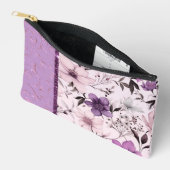 Pochette À Accessoires Crème rose brillant motif floral (Ouvrir)