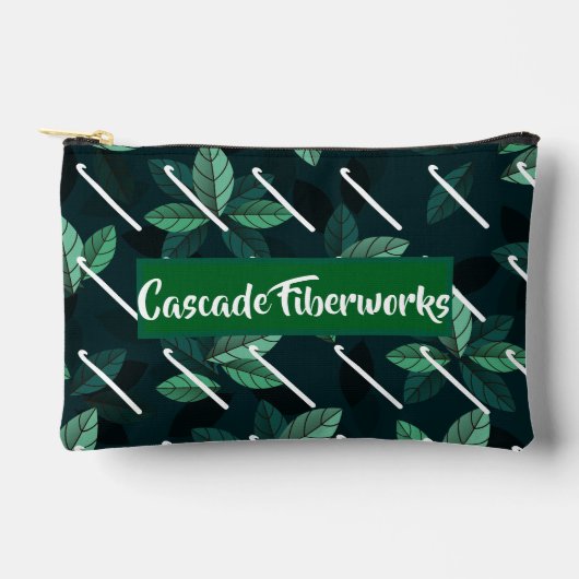 Pochette À Accessoires Crochet Hook et Feuille artisanant poche zip voyag (Recto)