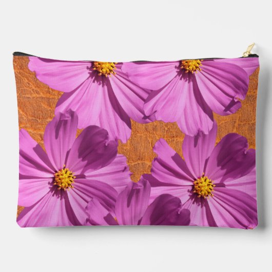 Pochette À Accessoires Cuir orange personnalisé motif blanc (Verso)