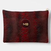 Pochette À Accessoires Cuir Serpent Rouge Monogramme en Relief (Verso)