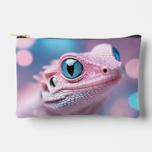 Pochette À Accessoires Cuisine Petit Lézard Rose aux Grands Yeux Bleus