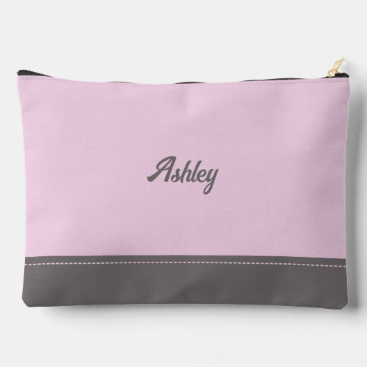 Pochette À Accessoires Custom blush pink gray personalized preppy stylish (Verso)