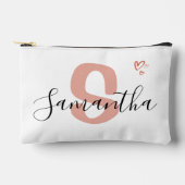 Pochette À Accessoires Custom Monogram Zipper Pouch Blush Pink Letter (Recto)