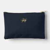 Pochette À Accessoires Custom Navy Blue Gold Monogram Minimal Clean (Verso)