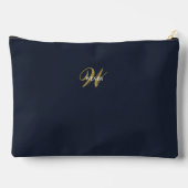 Pochette À Accessoires Custom Navy Blue Gold Monogram Minimal Clean (Verso)