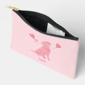 Pochette À Accessoires Custom Pastel Pink Labrador Valentine Name Pouch (Ouvrir)