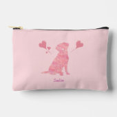 Pochette À Accessoires Custom Pastel Pink Labrador Valentine Name Pouch (Recto)