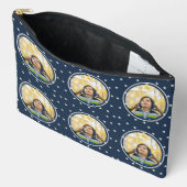 Pochette À Accessoires Custom photo white stars on blue (Ouvrir)