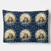 Pochette À Accessoires Custom photo white stars on blue (Verso)