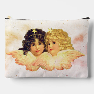 POCHETTE À ACCESSOIRES CUSTOM TOILETRY BAGS TWIN ANGELS WITH CLOUDS