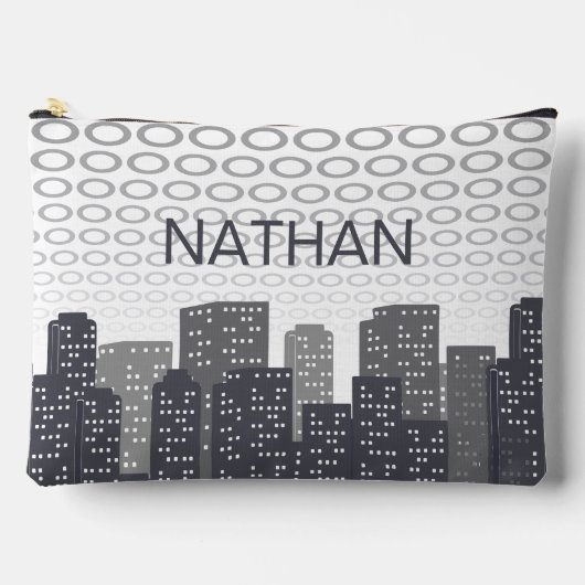 Pochette À Accessoires Custom Urban Cityscape Shades of Grey Personalised (Recto)