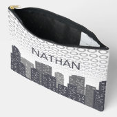 Pochette À Accessoires Custom Urban Cityscape Shades of Grey Personalised (Ouvrir)