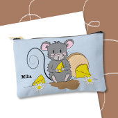 Pochette À Accessoires Cute Blue and Gray Zipper Pouch with Cartoon Mouse