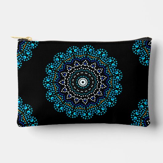 Pochette À Accessoires Cute Blue Dot Art Mandala Motif (Recto)