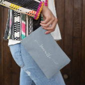 Pochette À Accessoires Cute Bow Signature Nom Dusty Blue