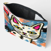 Pochette À Accessoires Cute Chat Art Abstrait (Ouvrir)