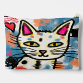 Pochette À Accessoires Cute Chat Art Abstrait (Verso)