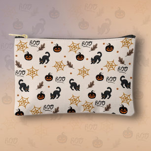 Pochette À Accessoires Cute Citrouille Chat Noir Halloween Motif