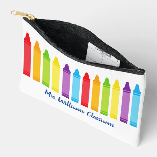 Pochette À Accessoires Cute Crayon Enseignant sur mesure (Ouvrir)