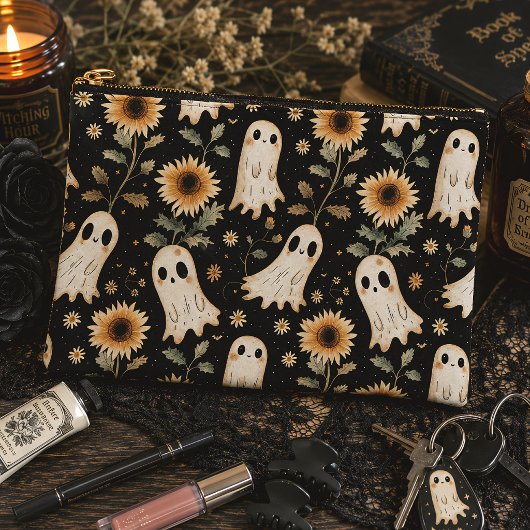 Pochette À Accessoires Cute Ghosts & Sunflowers Fantômes