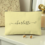 Pochette À Accessoires Cute Girly Minimalist Custom Name | Pale Yellow<br><div class="desc">Looking for a cute and personalized accessory? Look no further than our Custom Name | Pale Yellow Accessory Pouch! This pouch is not only practical, but it also allows you to add your name for a one-of-a-kind look. Stay organized and fashionable with this trendy pouch that complements any outfit.</div>