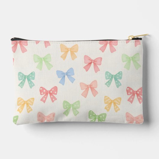 Pochette À Accessoires Cute Girly Pastel Coquette Bow Pattern (Verso)