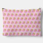Pochette À Accessoires Cute Girly Pink Strawberry Pattern Personalised (Verso)