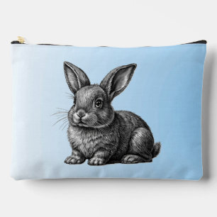 Pochette À Accessoires Cute Grey Rabbit contre un ciel bleu
