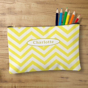 Pochette À Accessoires Cute Jaune Chevron Motif moderne Coque