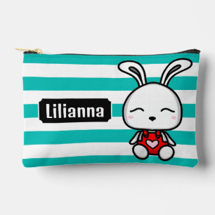 Pochette À Accessoires Cute lapin rose taillé personnalisé