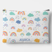 Pochette À Accessoires Cute Modern Rainbows & Clouds Motif Personnalisé (Recto)