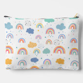 Pochette À Accessoires Cute Modern Rainbows & Clouds Motif Personnalisé (Verso)
