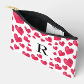 Pochette À Accessoires Cute Monogram Valentine's Day Hearts (Ouvrir)
