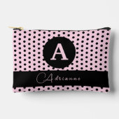 Pochette À Accessoires Cute Monogrammed Pois rose et noir (Recto)