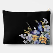 Pochette À Accessoires Cute Personnaliser Papillon & Fleur sauvage (Verso)