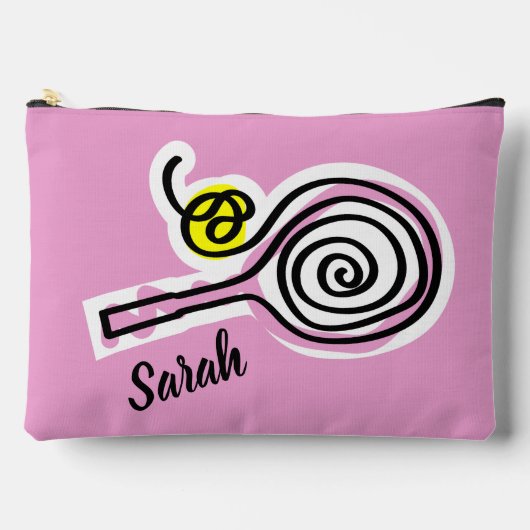 Pochette À Accessoires Cute pink cosmetics bag with tennis racket design (Recto)