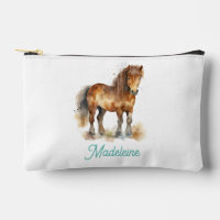 Cute Pony Aquarelle Cheval Enfants Nom