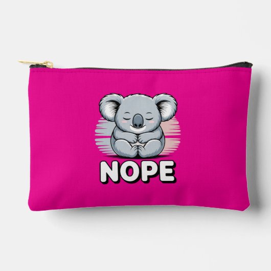 Pochette À Accessoires Cute Sleeping Koala “Nope” Funny Cartoon (Recto)