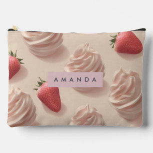Pochette À Accessoires Cute sucrée personnalisée Crème de fraise Pastel