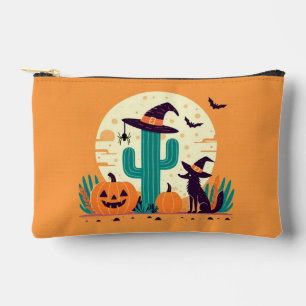 Pochette À Accessoires Cute, sud-ouest du désert d'Halloween/cactus