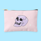 Pochette À Accessoires Cute Witchen Skull rose et violet Zipper Pouch